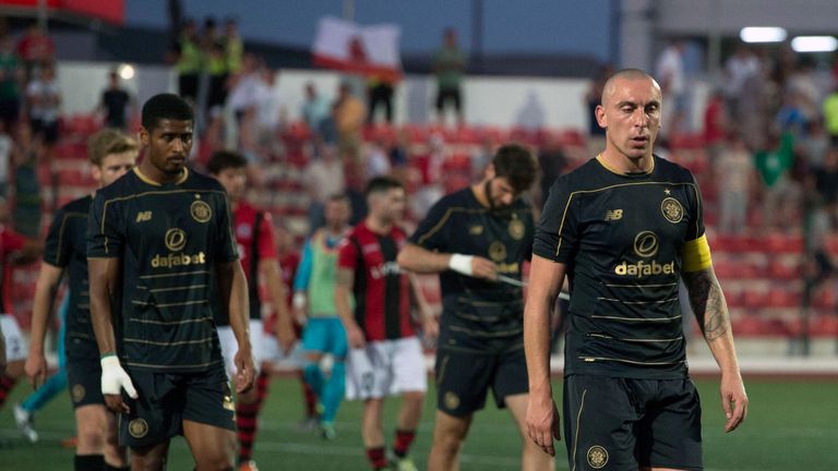 Celtic's Scott Brown leaves the field of play