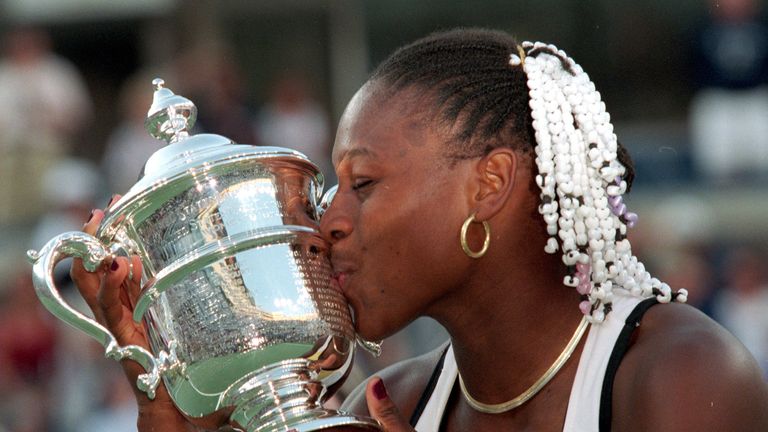 Serena collected her first major back in 1999, winning the US Open with a 6-3 7-6 (7-4) victory over 'Swiss Miss' Martina Hingis