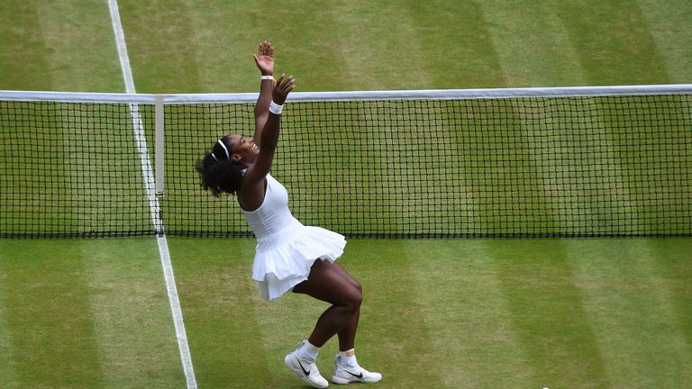 Serena Williams celebrates