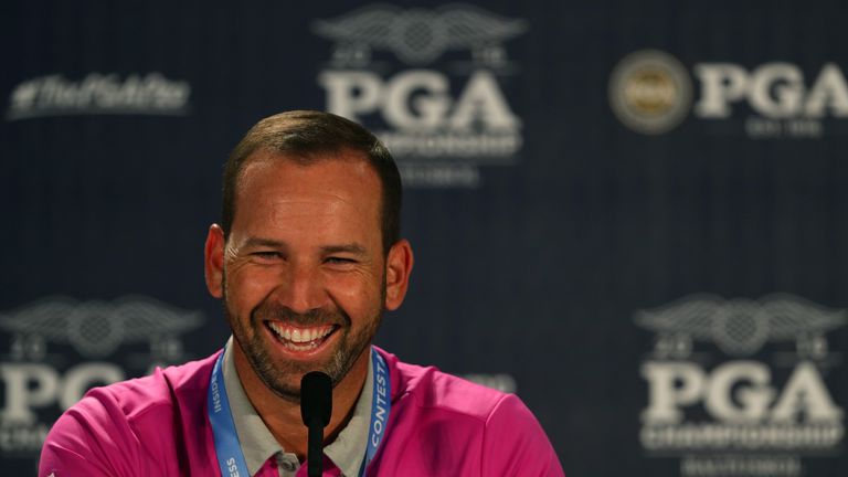 Sergio Garcia at his press conference prior to the 2016 PGA Championship at Baltusrol Golf Club