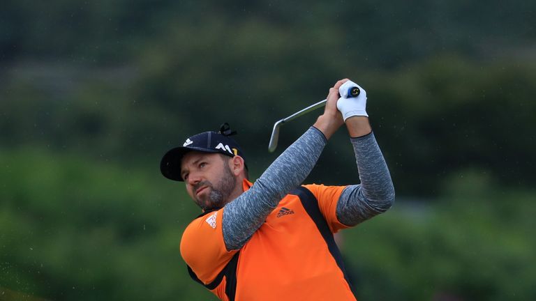 TROON, SCOTLAND - JULY 16:  Sergio Garcia of Spain hits his second shot on the 12th during the third round on day three of the 145th Open Championship at R