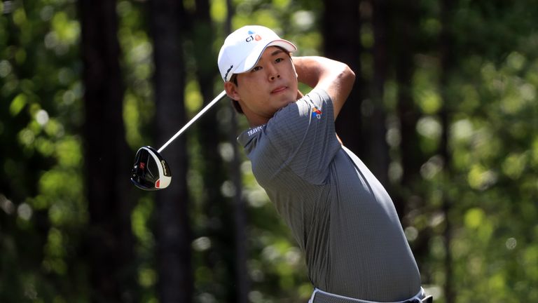 AUBURN, AL - JULY 17:  Si Woo Kim of Korea hits off the second tee during the final round of the Barbasol Championship at the Robert Trent Jones Golf Trail