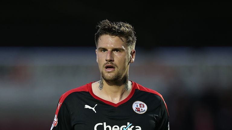 NORTHAMPTON, ENGLAND - APRIL 19:  Sonny Bradley of Crawley Town in action during the Sky Bet League Two Match between Northampton Town and Crawley Town at 