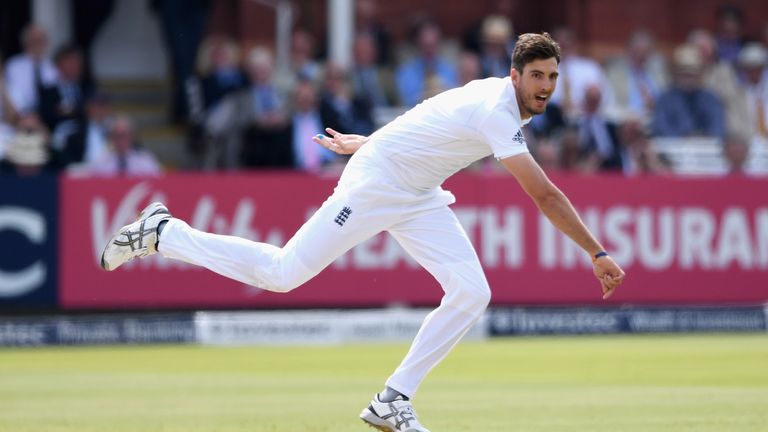 Steven Finn of England bowls during day two of the 3rd Investec Test match between England and Sri Lanka at Lord's Cricket