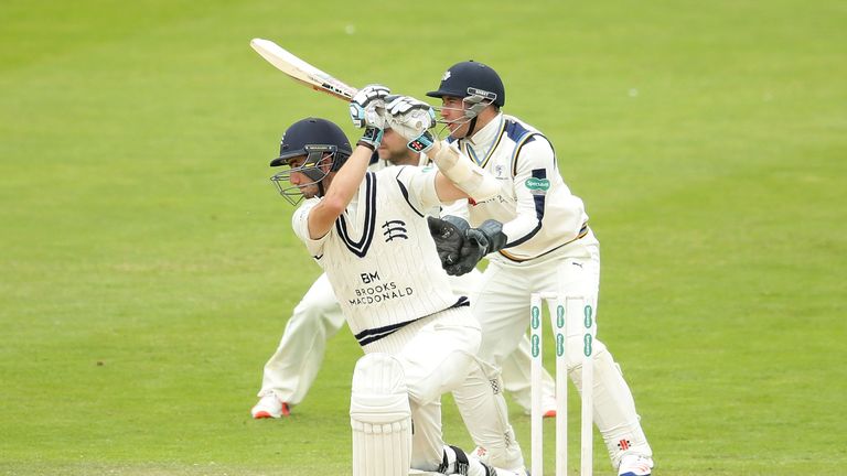 Stevie Eskinazi of Middlesex bats during day three of the Specsavers County Championship division one match with Yorkshire