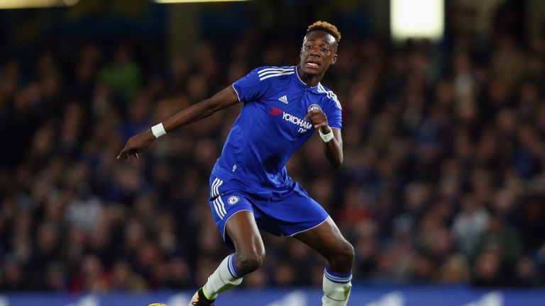LONDON, ENGLAND - APRIL 08:  Tammy Abraham of Chelsea in action during the FA Youth Cup Semi-Final Second Leg match between Chelsea and Blackburn Rovers at
