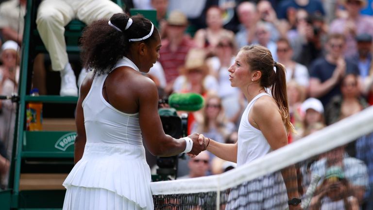 Serena Williams and Annika Beck