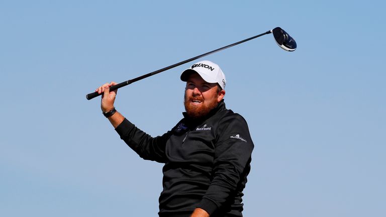 Shane Lowry of Ireland tees off on the 6th hole during the first round on day one of the 145th Open Championship at Royal Troon