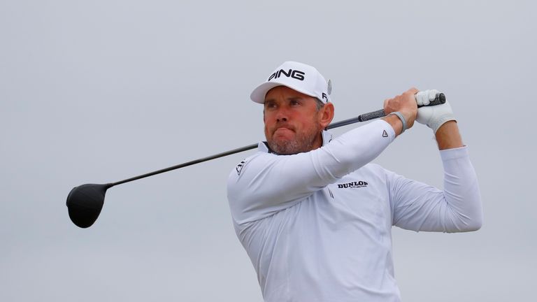 Lee Westwood of England tees off on the 6th hole during the second round on day two of the 145th Open