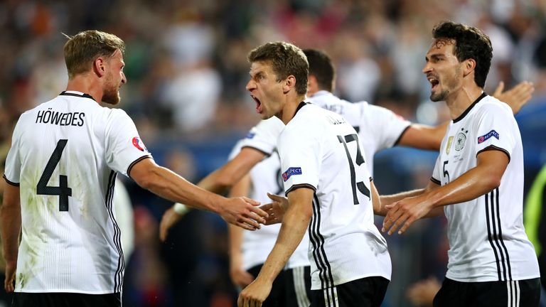 Benedikt Hoewedes, Thomas Mueller and Mats Hummels