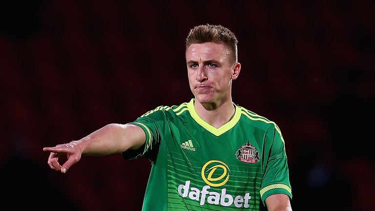 DONCASTER, ENGLAND - JULY 29:  Tom Beadling of Sunderland in action during the pre Season Friendly match between Doncaster Rovers and Sunderland at Keepmoa