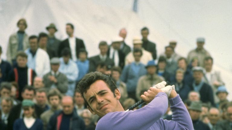 Tony Jacklin in action during the Open Golf Championships at Royal Lytham St Annes, which he won