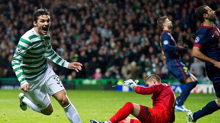 Tony Watt's finest hour in the Hoops against Barcelona at Celtic Park in November 2012