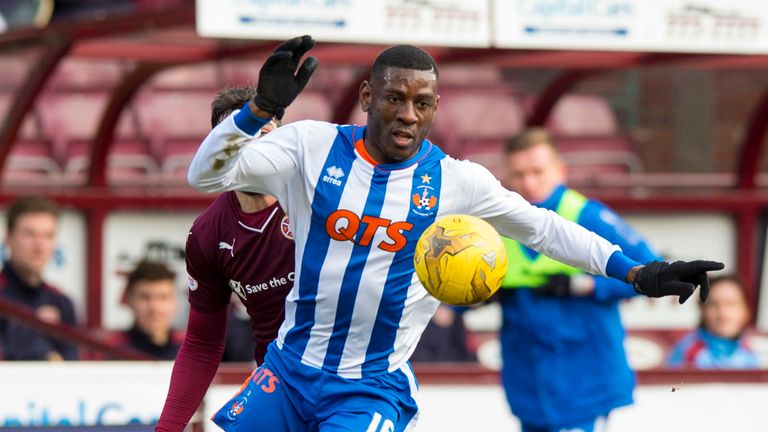 Tope Obadeyi in action for Kilmarnock