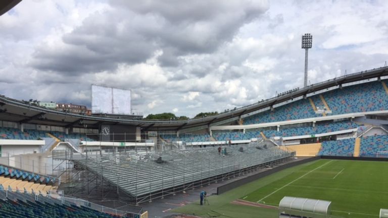 Extra seats are being installed at the Ullevi Stadium ahead of Manchester United's friendly against Galatasaray