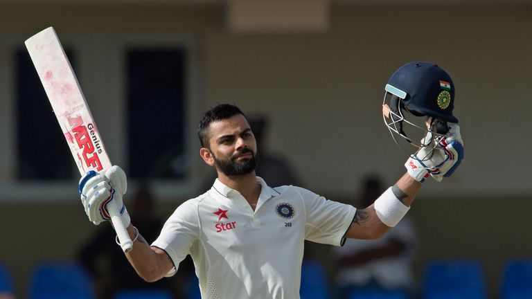 Virat Kohli was the star of the first day in Antigua