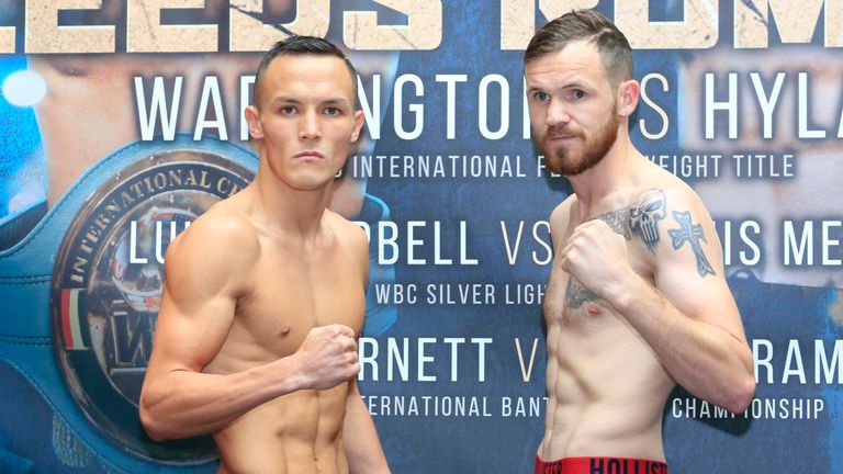 WEIGH IN PATRICK HYLAND AND JOSH WARRINGTON
CORN EXCHANGE,LEEDS WHO FIGHT FOR THE WBC INTERNATIONAL FEATHERWEIGHT CHAMPIONSHIP CONTEST 
PIC;LINDSEY PARNABY