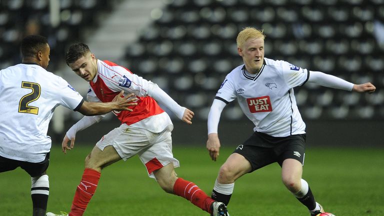 Will Hughes has been linked with Man United. at iPro Stadium on April 11, 2016 in Derby, England.