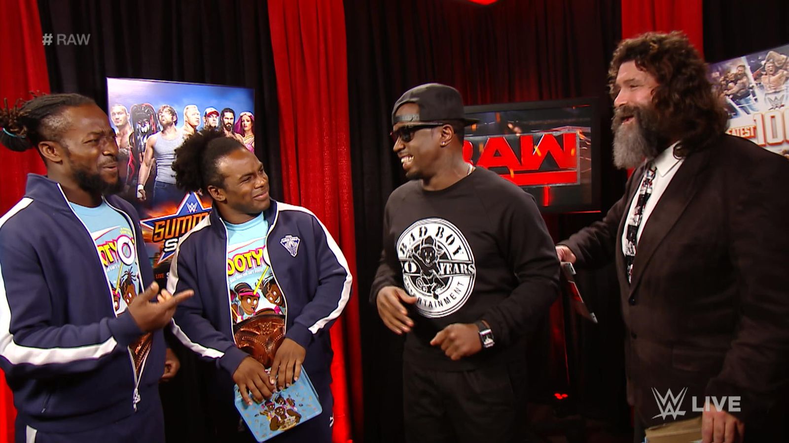 WWE Raw: Hip-hop star Puff Daddy meets The New Day and Mick Foley | WWE ...