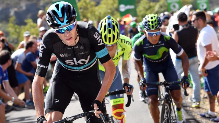 Chris Froome, Nairo Quintana and Alberto Contador on stage 8 of the 2016 Vuelta a Espana