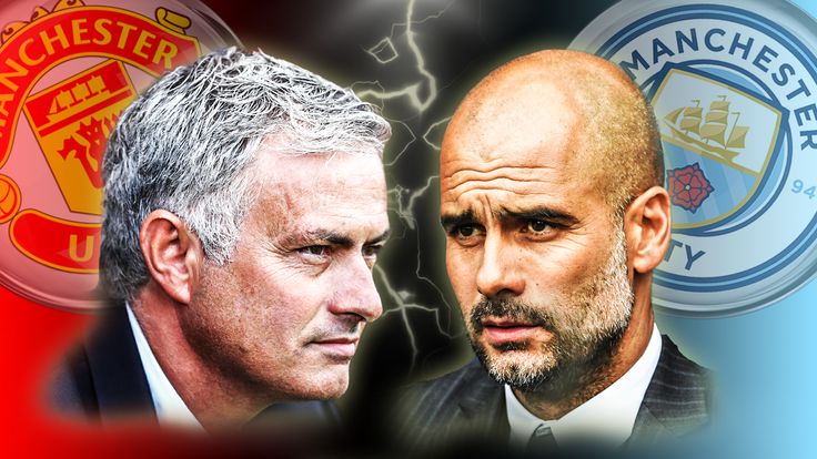 Jose Mourinho/Pep Guardiola Manchester Derby image 16/08/2016