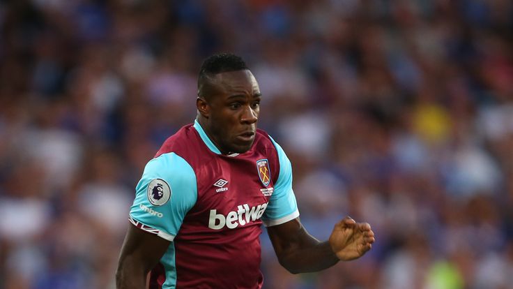 LONDON, ENGLAND - AUGUST 15: Michail Antonio of West Ham during the Premier League match between Chelsea and West Ham United at Stamford Bridge on August 1