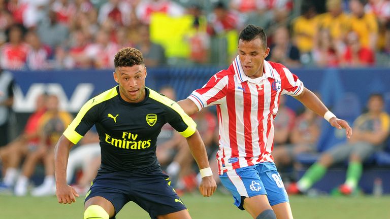 Alex Oxlade-Chamberlain on the ball during Sunday's pre-season friendly