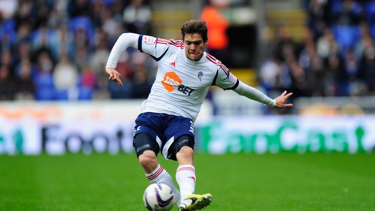 BOLTON, ENGLAND - MAY 04:  Bolton player Marcos Alonso in action during the npower Championship match between Bolton Wanderers and Blackpool at Reebok Stad