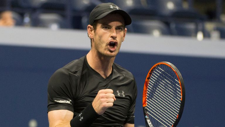 Andy Murray of Great Britain celebrates his victory over Lukas Rosol
