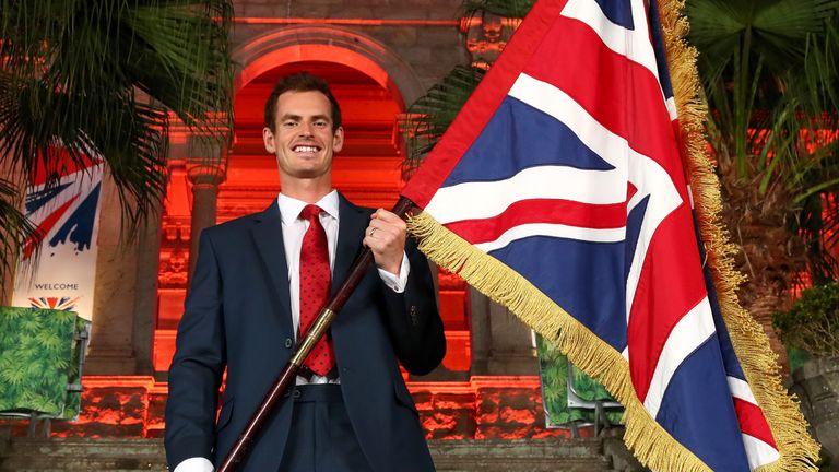 Tennis player Andy Murray of Great Britain is announced as the flag bearer for Team GB at the British House Reception 