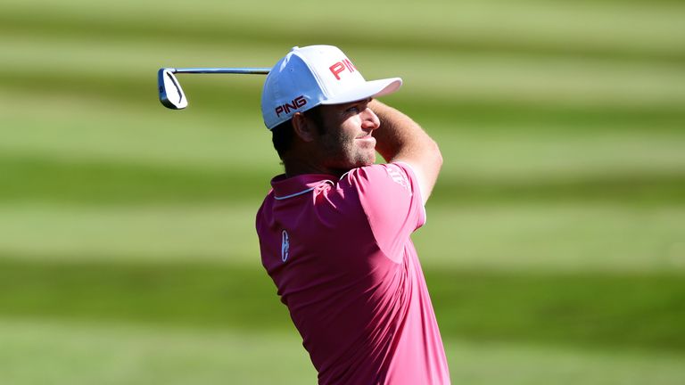 PRAGUE, CZECH REPUBLIC - AUGUST 18: Andy Sullivan of England takes his second shot on the 11th hole during day one of the D+D REAL Czech Masters at Albatro
