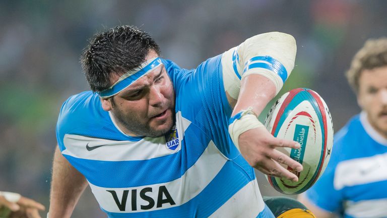 Ramiro Herrera of Argentina during The Rugby Championship match between South Africa and Argentina at Mbombela Stadium in August 2016