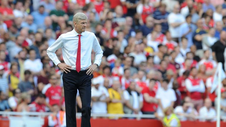 Arsenal manager Arsene Wenger during the Premier League match between Arsenal and Liverpool at Emirates Stadium on August 14, 2016 in London, England