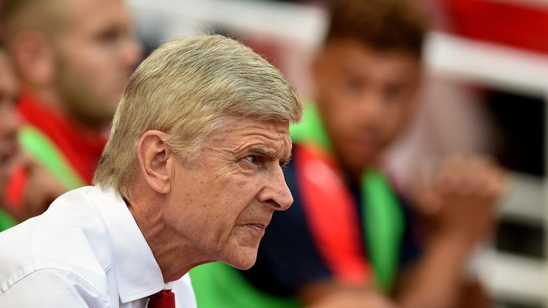 Arsene Wenger during the Premier League match between Arsenal and Liverpool at Emirates Stadium on August 14, 2016 in London, England.