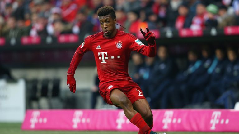 Kingsley Coman in action for Bayern Munich
