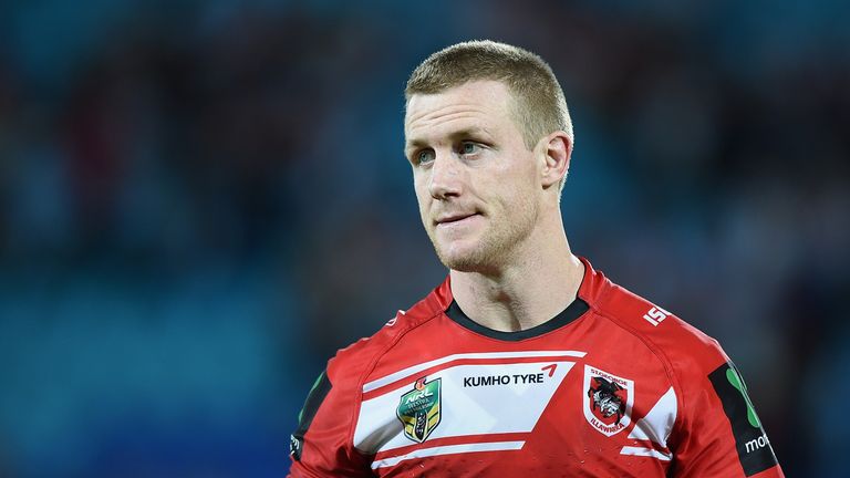 Ben Creagh of the Dragons looks dejected during the round 25 NRL match between the Gold Coast Titans and the St George Illawarra