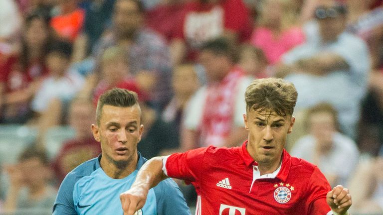 Bersant Celina came on as a substitute in Pep Guardiola's first game in charge of Manchester City against Bayern Munich