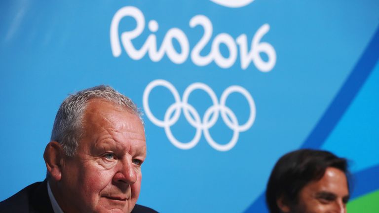 RIO DE JANEIRO, BRAZIL - AUGUST 05:  World Rugby Chairman Bill Beaumont talks while attending a World Rugby press conference given on August 5, 2016 in Rio