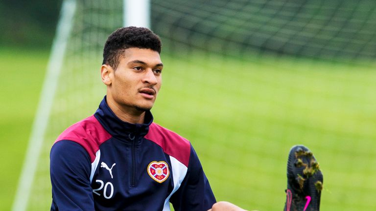 Bjorn Johnsen during a Hearts training session