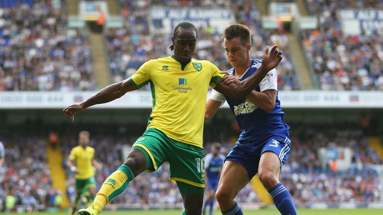 Cameron Jerome is closed down by Jonas Knudsen