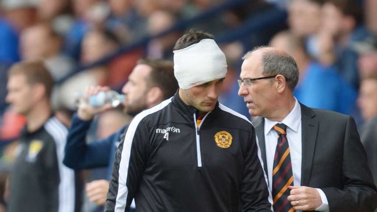 Carl McHugh suffered a head injury at Rugby Park at the weekend