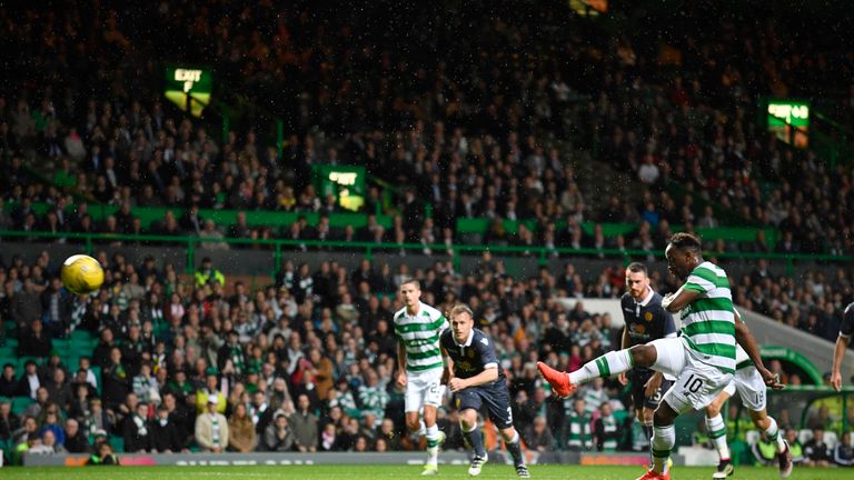 Moussa Dembele fires Celtic 2-0 ahead from the penalty spot