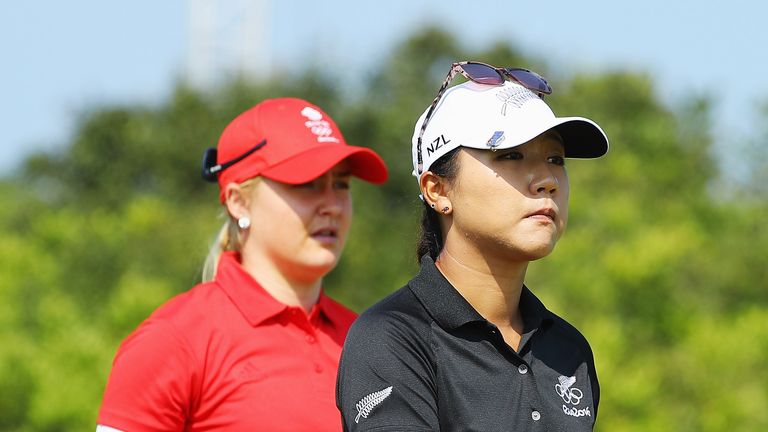 Hull was grouped with Lydia Ko (R) and Anna Nordqvist for the opening two rounds