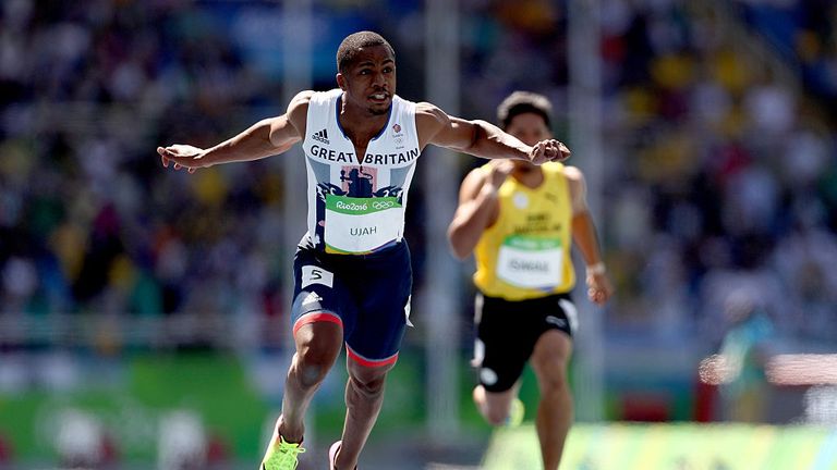 Chijindu Ujah of Great Britain competes in the Men's 100m at the Rio 2016 Olympic Games 
