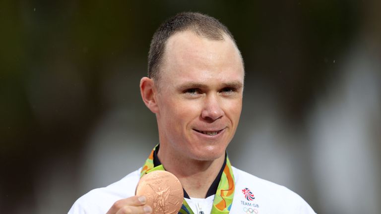 Great Britain's Chris Froome with his bronze medal