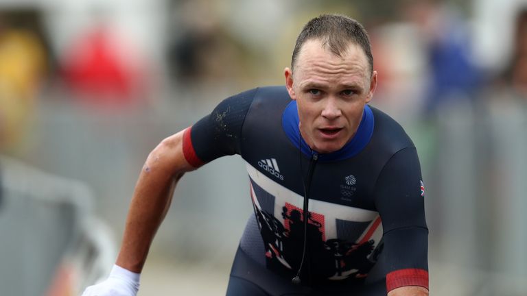 Chris Froome during the individual time trial at the Olympics in Rio