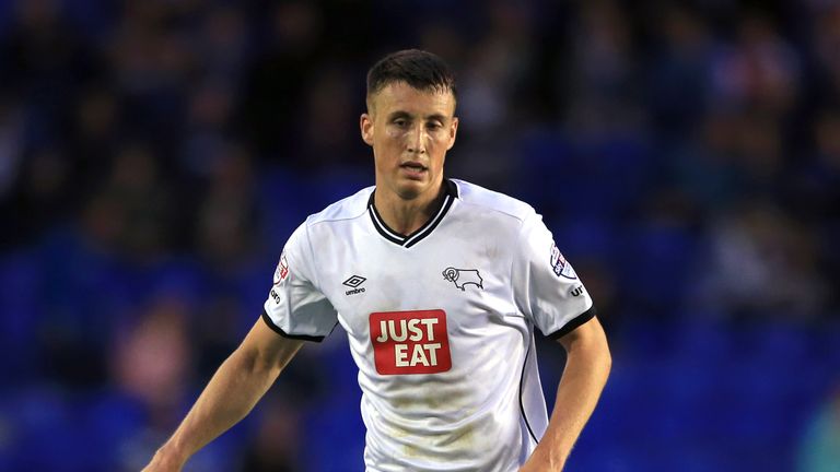 Derby County's Craig Forsyth during the Sky Bet Championship match at St Andrews, Birmingham, August 2015