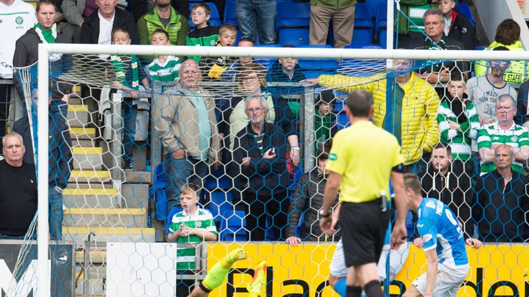 Celtic 'keeper Craig Gordon is unable to save from Steven MacLean