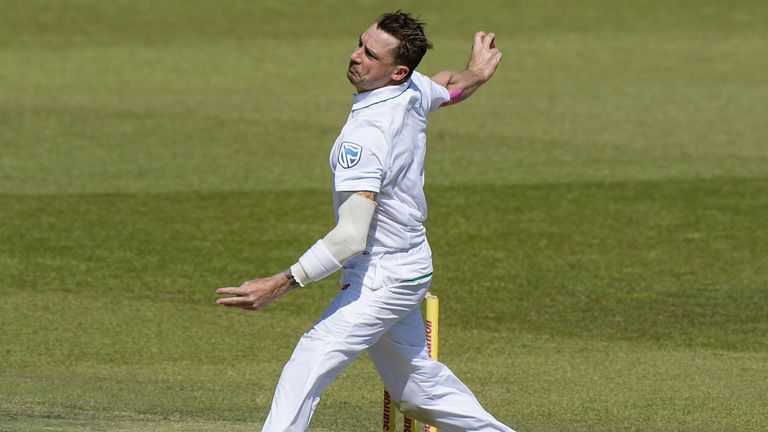 South African bowler Dale Steyn bowls on day three of the second Test v New Zealand