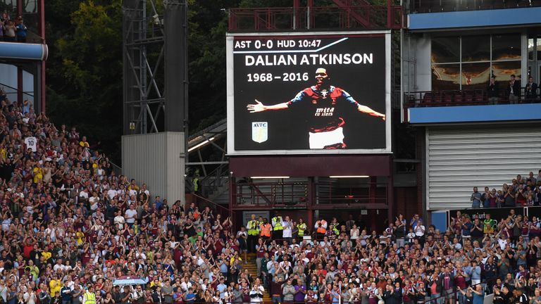 Aston Villa supporters remember Dalian Atkinson following the death of their former striker